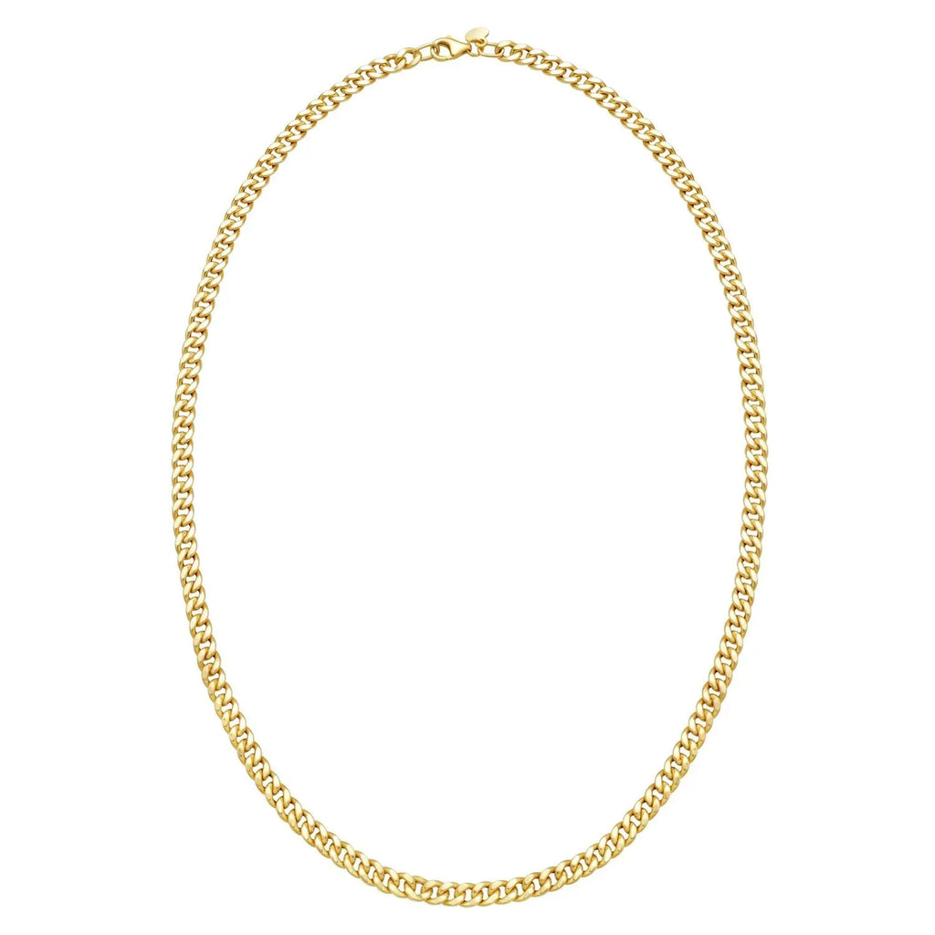 Petite Faceted Cuban Link Chain Necklace in 14K Yellow Gold  Chains DEEVE