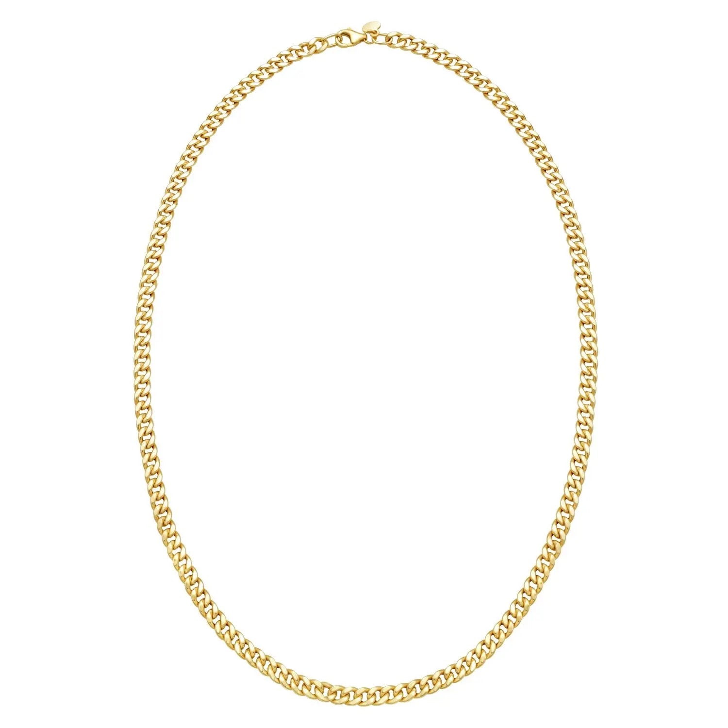 Petite Faceted Cuban Link Chain Necklace in 14K Yellow Gold  Chains DEEVE