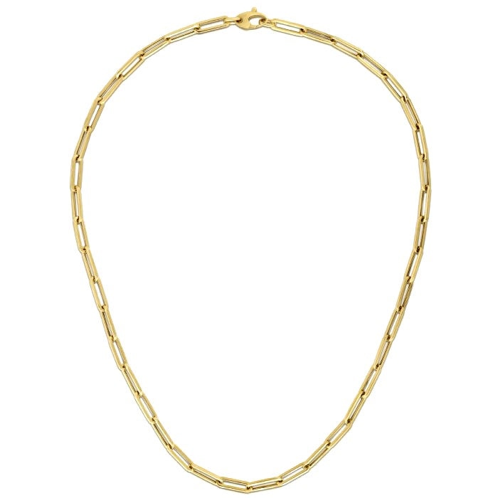 Bold Paperclip Chain Necklace in 14K Yellow Gold