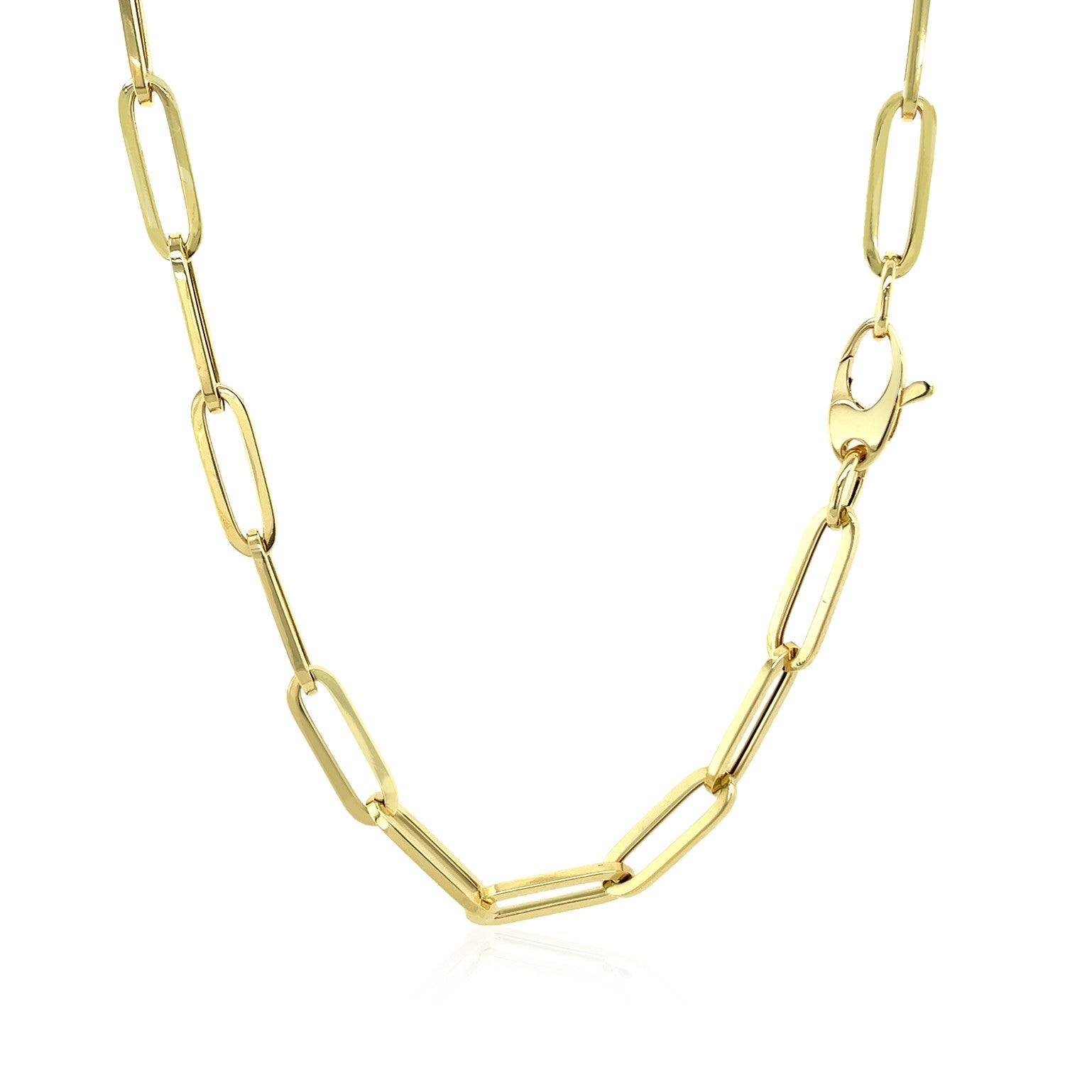 Bold Paperclip Chain Necklace in 14K Yellow Gold