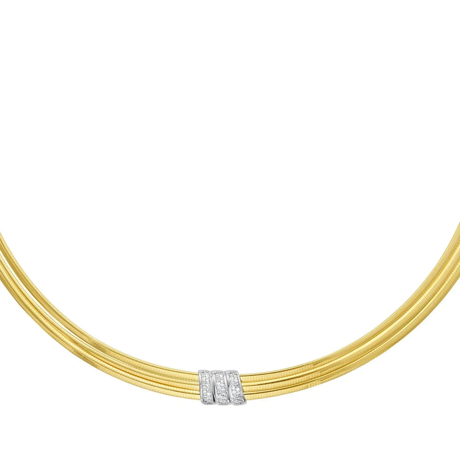 Triple Row Diamond Omega Necklace  Choker DEEVE
