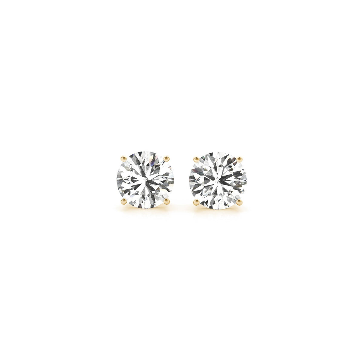 1.50 ct lab-grown diamond stud earrings in 14K yellow gold, IGI certified — DEEVE