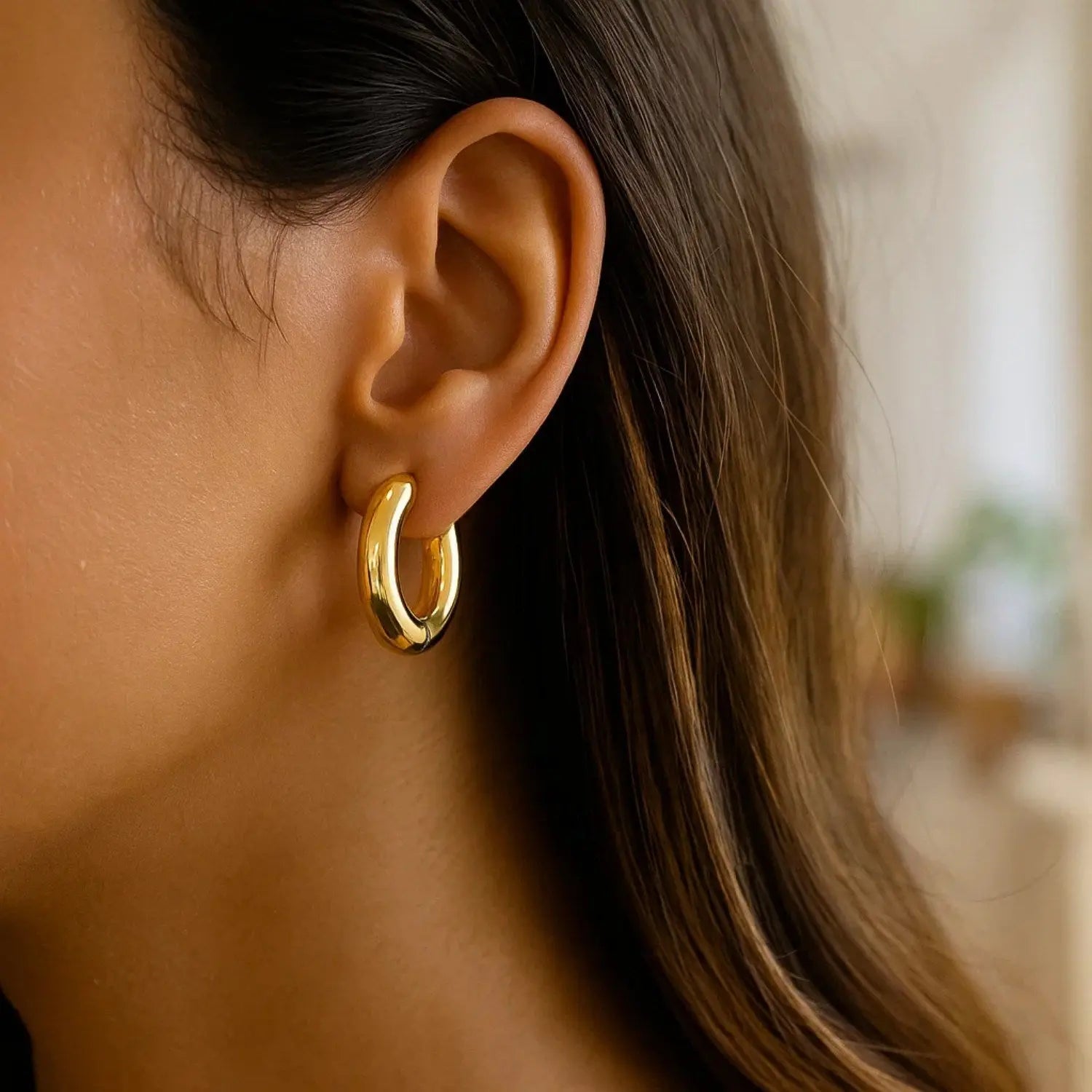 Medium Electroform Hoop Earrings | 14K Gold  Hoop Earrings DEEVE