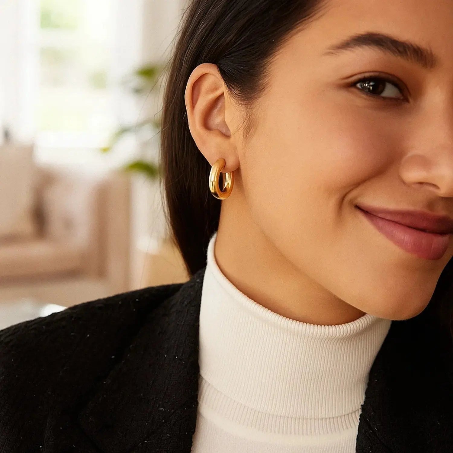 Medium Electroform Hoop Earrings | 14K Gold  Hoop Earrings DEEVE