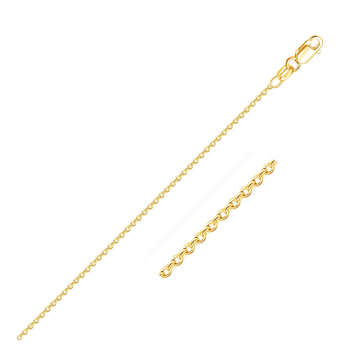 Round cable link chain in 18K yellow gold, 1.50mm