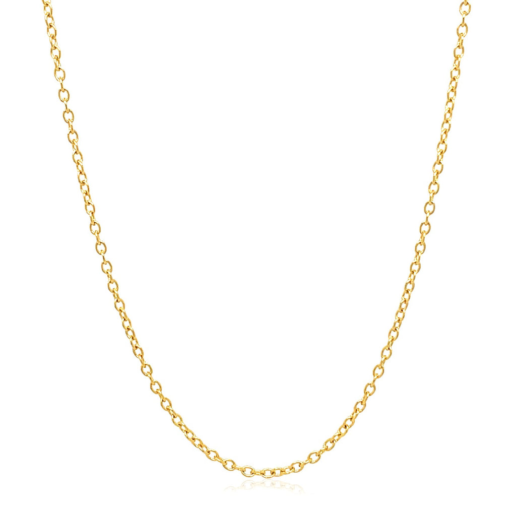 Round cable link chain in 18K yellow gold, 1.50mm