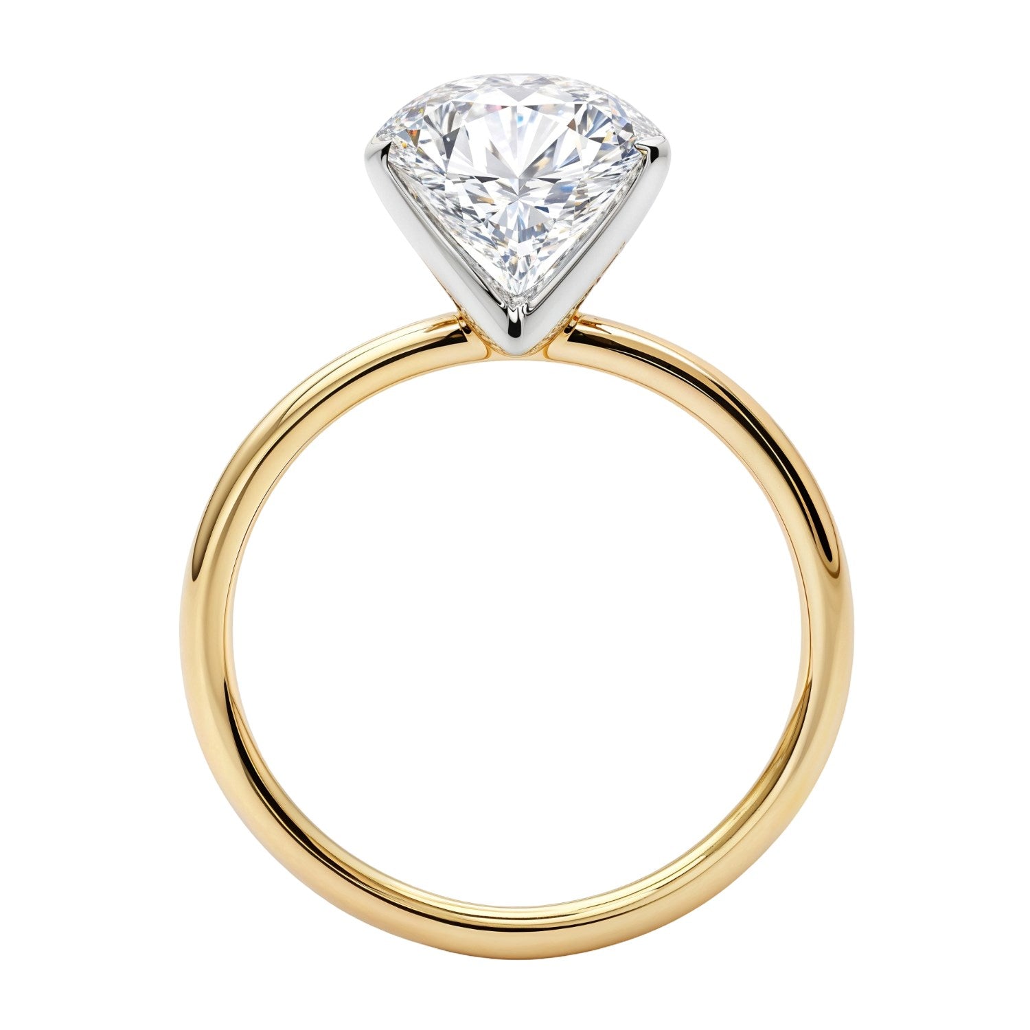 3 Carat Oval Lab Grown Diamond Solitaire Ring in 14K Yellow Gold