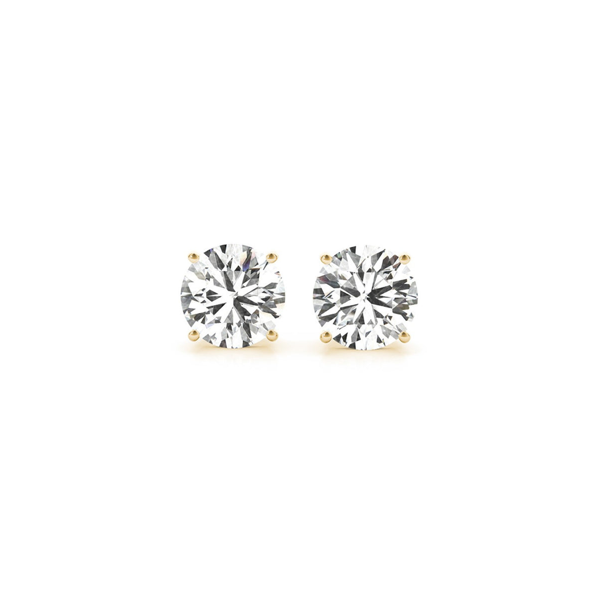 2.00 ct lab-grown diamond stud earrings in 14K yellow gold, IGI certified — DEEVE