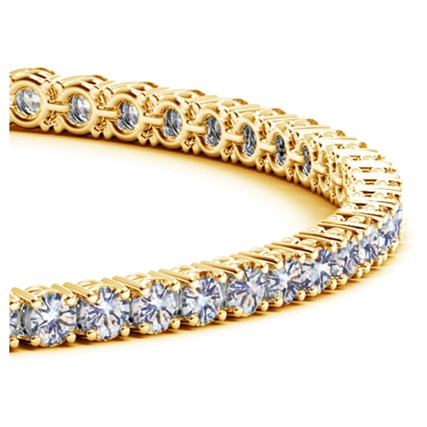Clasp detail of 5.00 ct lab-grown diamond tennis bracelet in 14K Solid Gold — DEEVE