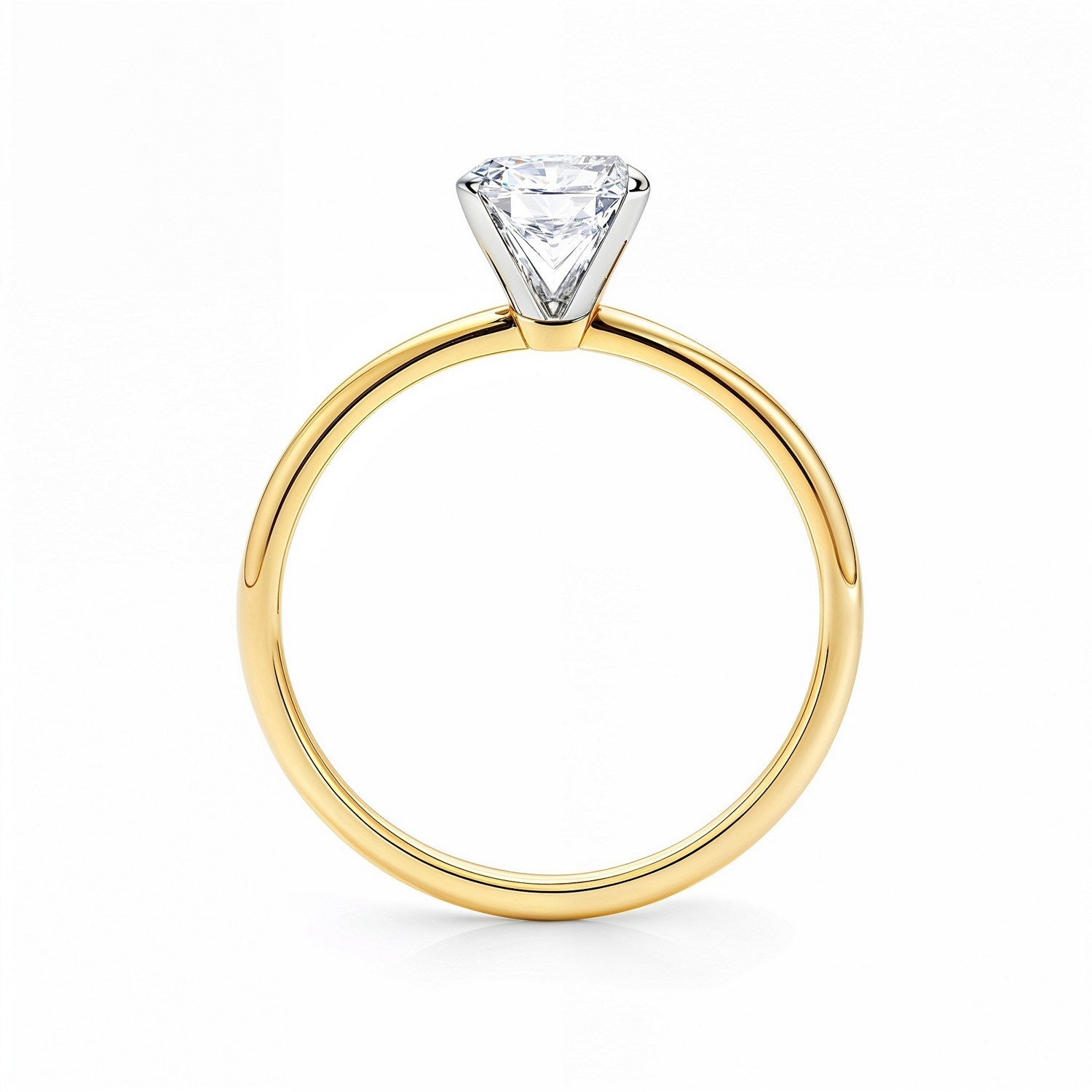 1.5 Carat Radiant Lab Grown Diamond Solitaire Ring in 14K Yellow Gold