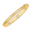 Diamond Flower Hinged Bangle in 14K White or Yellow Gold | 5.40mm