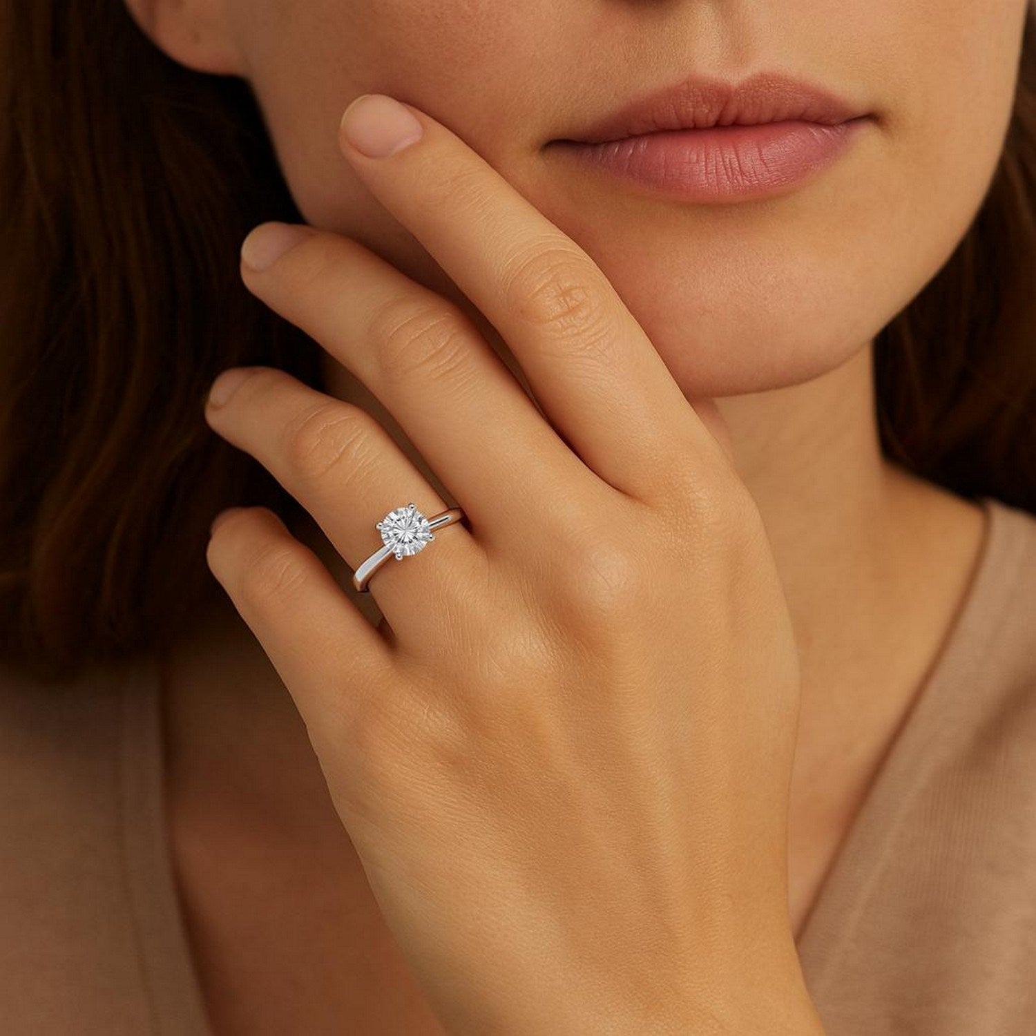 1ct Round Lab Grown Diamond Ring | 14K Gold | Canada