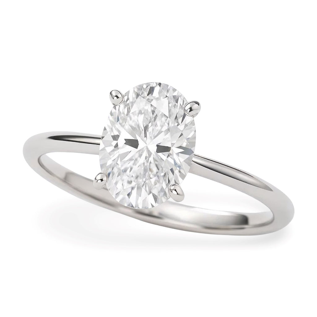1ct Oval Lab Grown Diamond Ring | 14K Gold