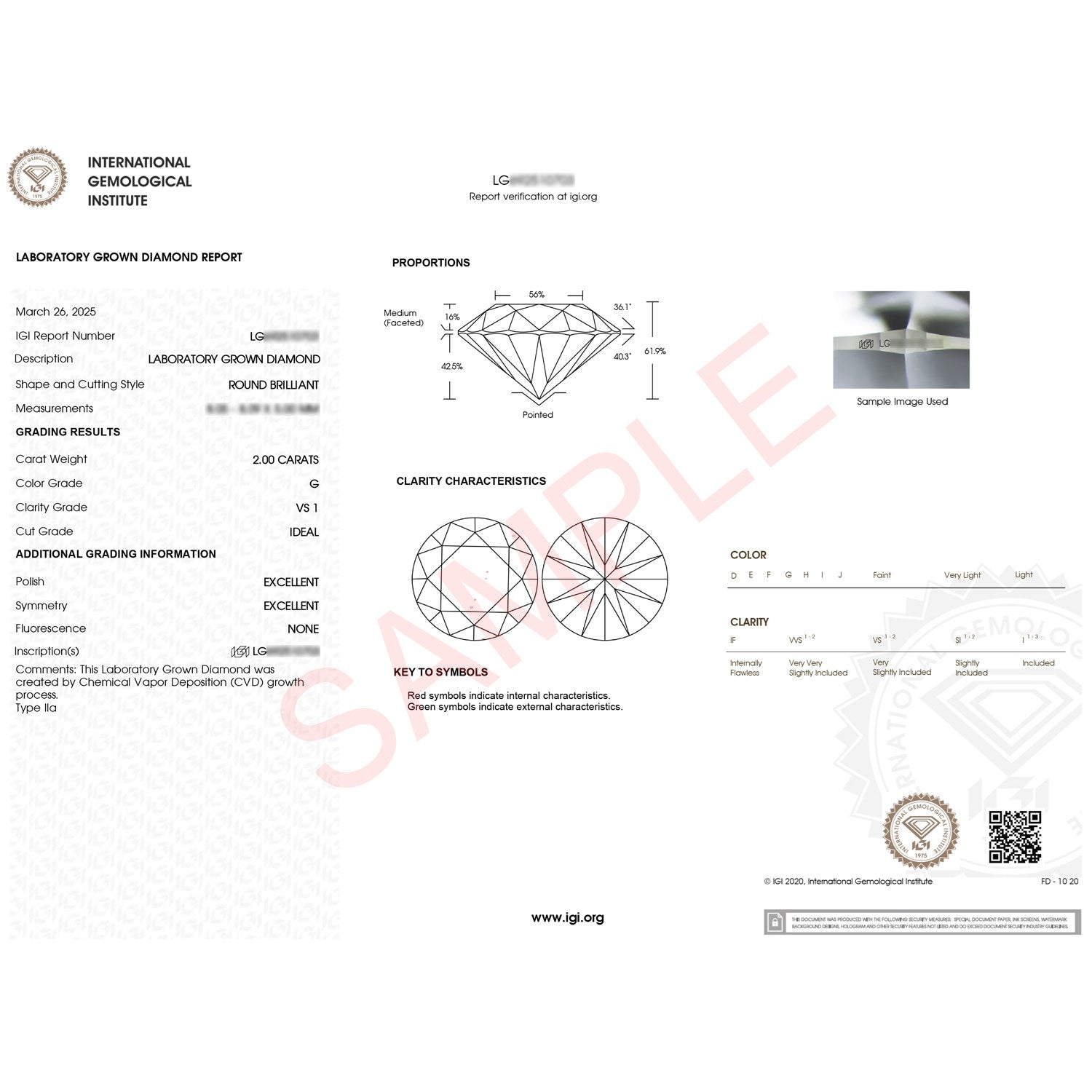 2.ct Round Cut Lab Grown Diamond Solitaire Ring in 14K White Gold | IGI Certified