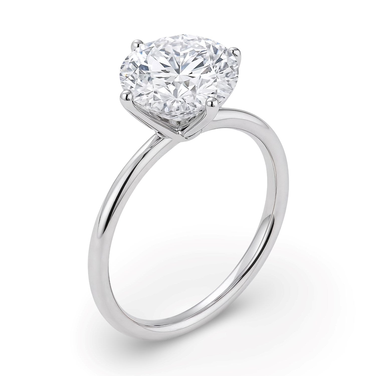 2.ct Round Cut Lab Grown Diamond Solitaire Ring in 14K White Gold | IGI Certified