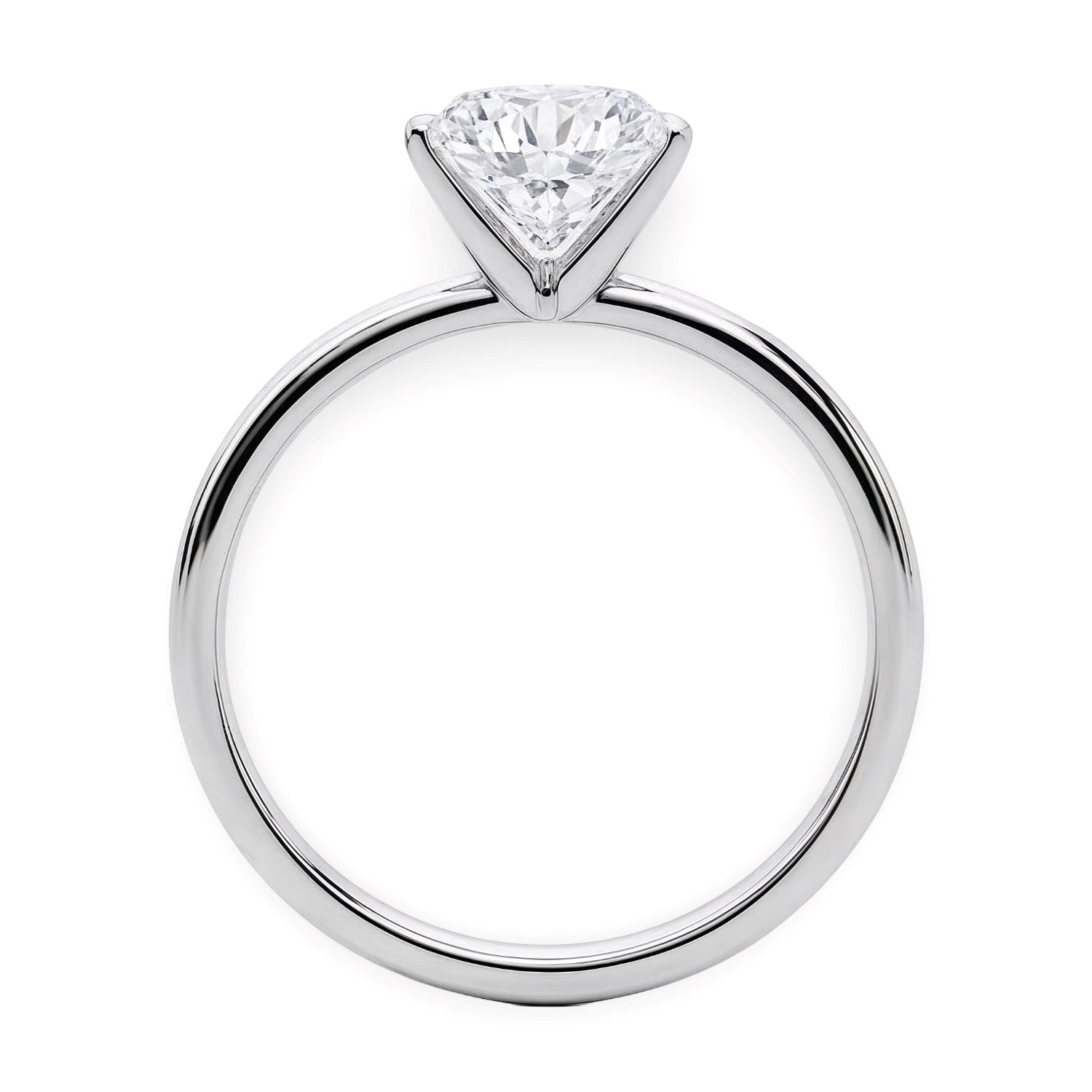 2.ct Round Cut Lab Grown Diamond Solitaire Ring in 14K White Gold | IGI Certified