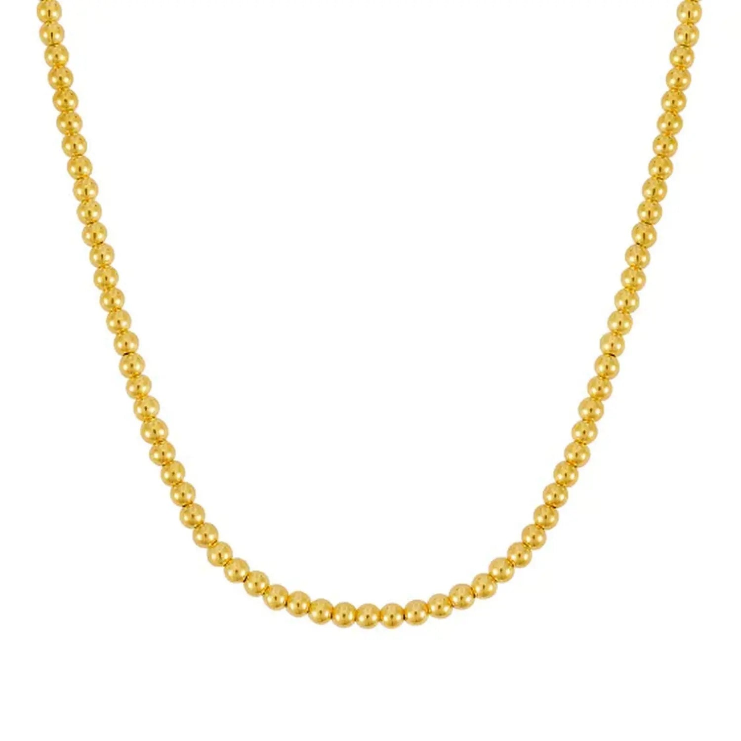 Bead Chain Necklace in 14K Yellow Gold  Choker DEEVE