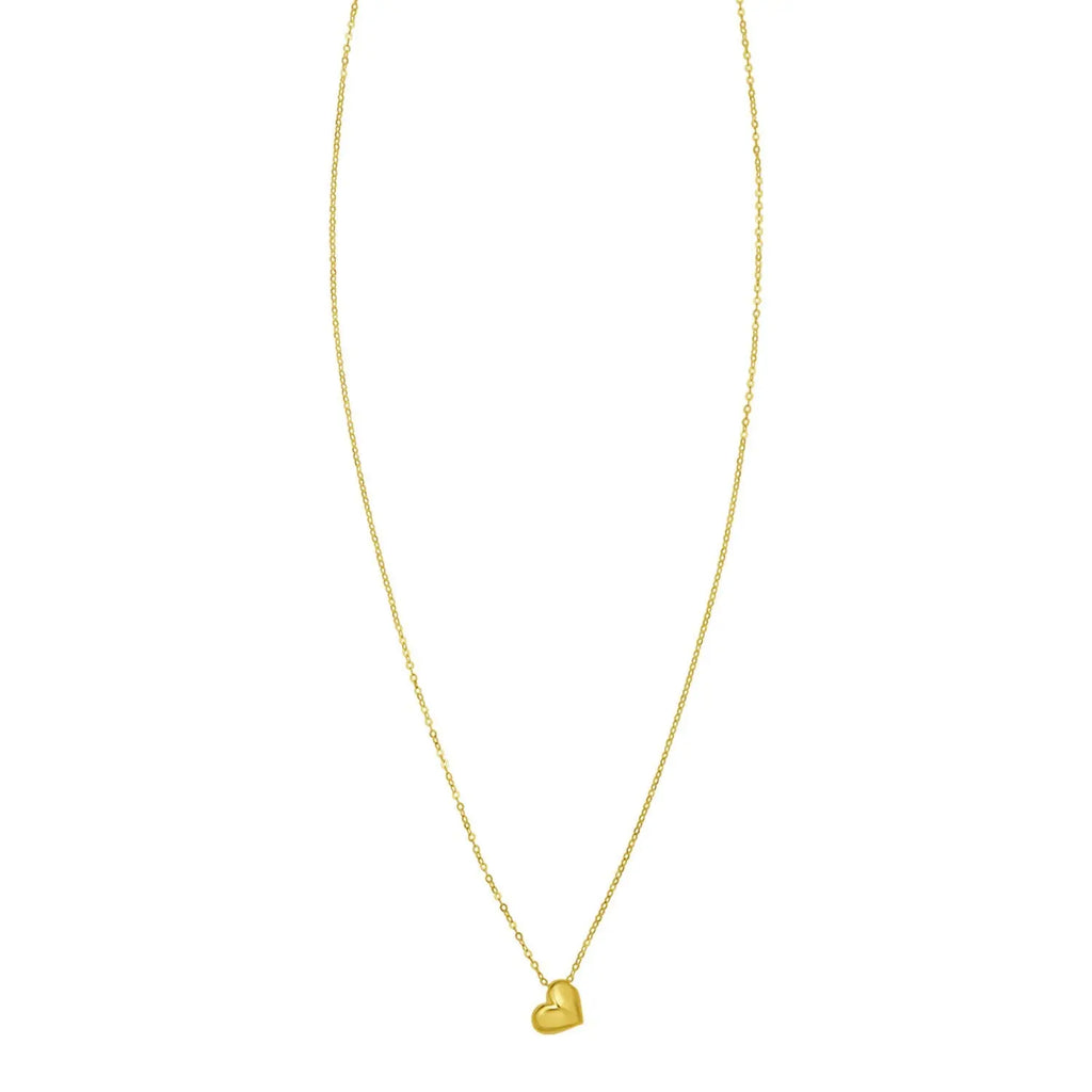 Puffed Mini Heart Pendant Necklace in 14K Yellow Gold  Pendants DEEVE