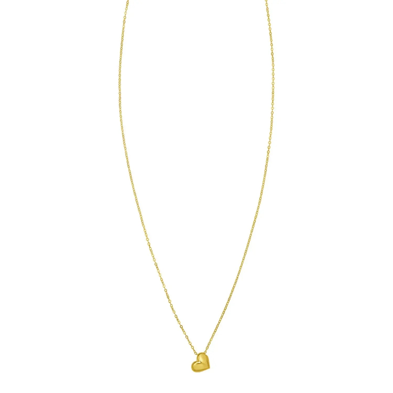 Puffed Mini Heart Pendant Necklace in 14K Yellow Gold  Pendants DEEVE