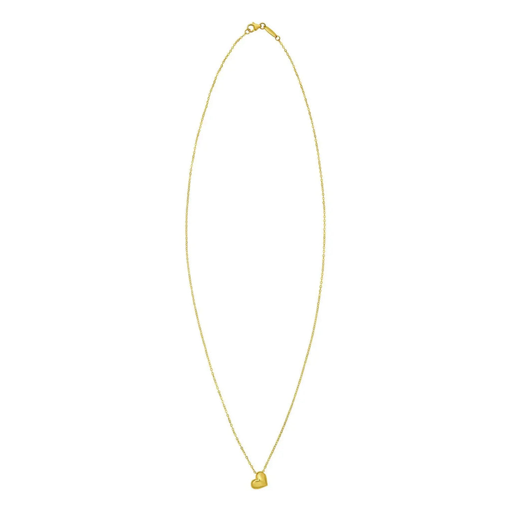 Puffed Mini Heart Pendant Necklace in 14K Yellow Gold  Pendants DEEVE