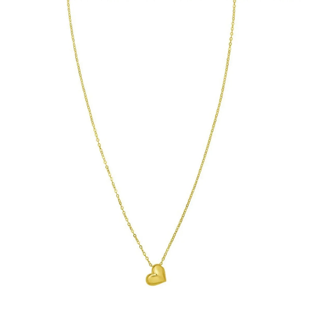 Puffed Mini Heart Pendant Necklace in 14K Yellow Gold  Pendants DEEVE