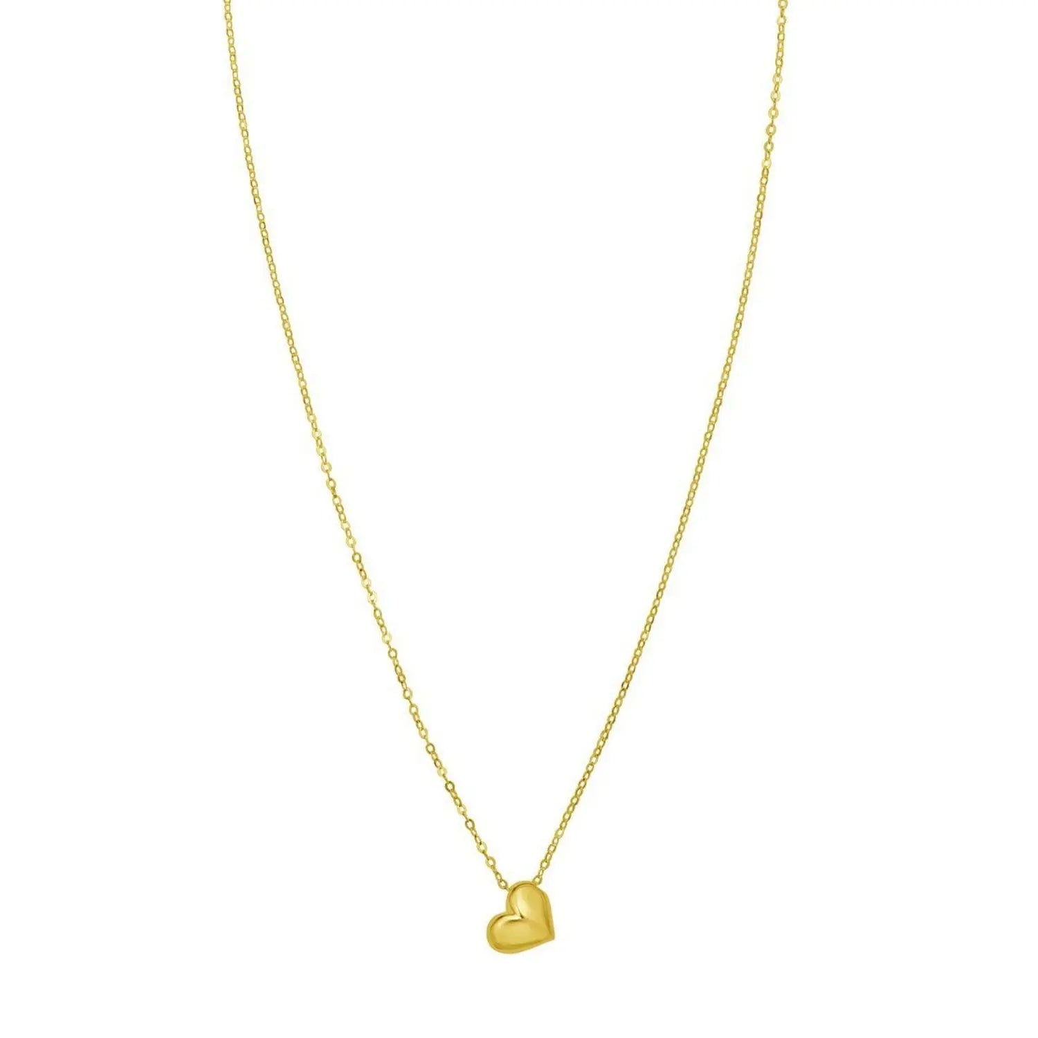 Puffed Mini Heart Pendant Necklace in 14K Yellow Gold  Pendants DEEVE