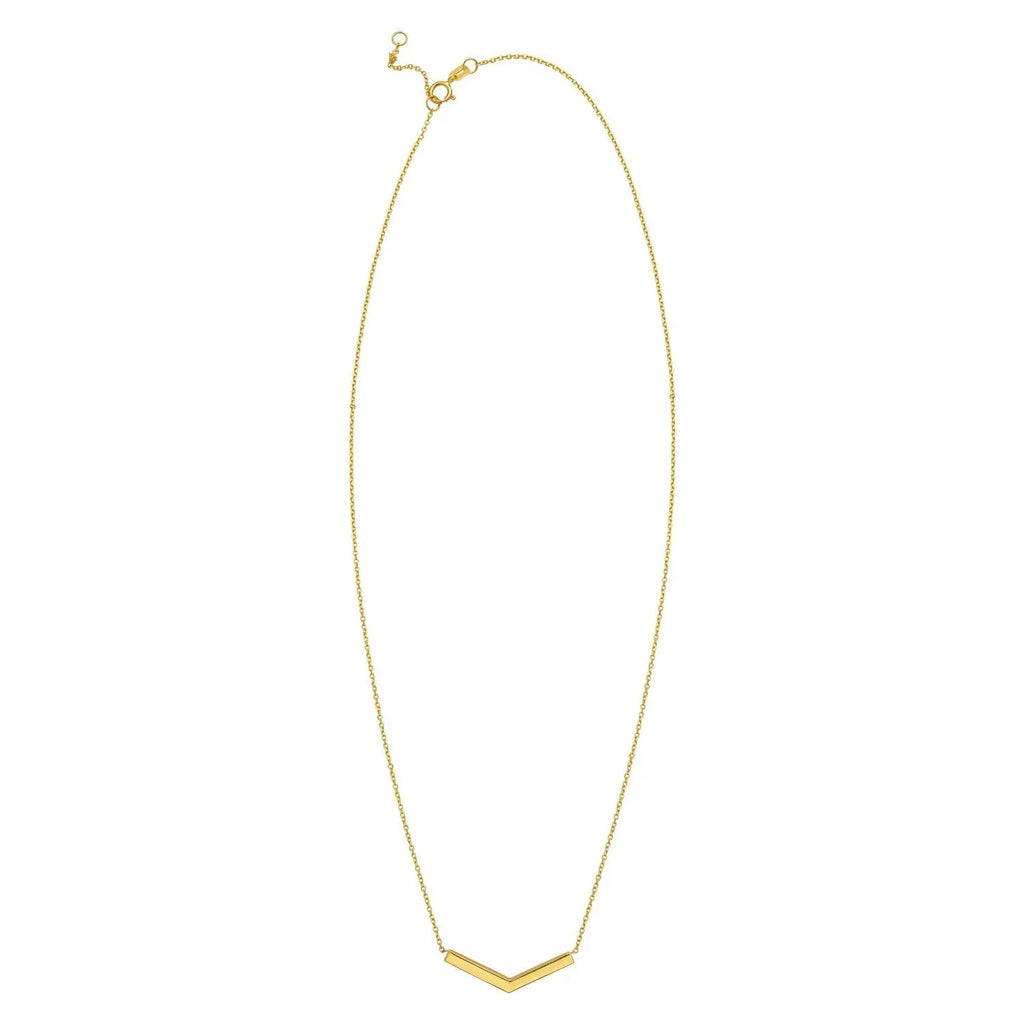 Chevron Necklace in 14K Yellow Gold  Pendants DEEVE