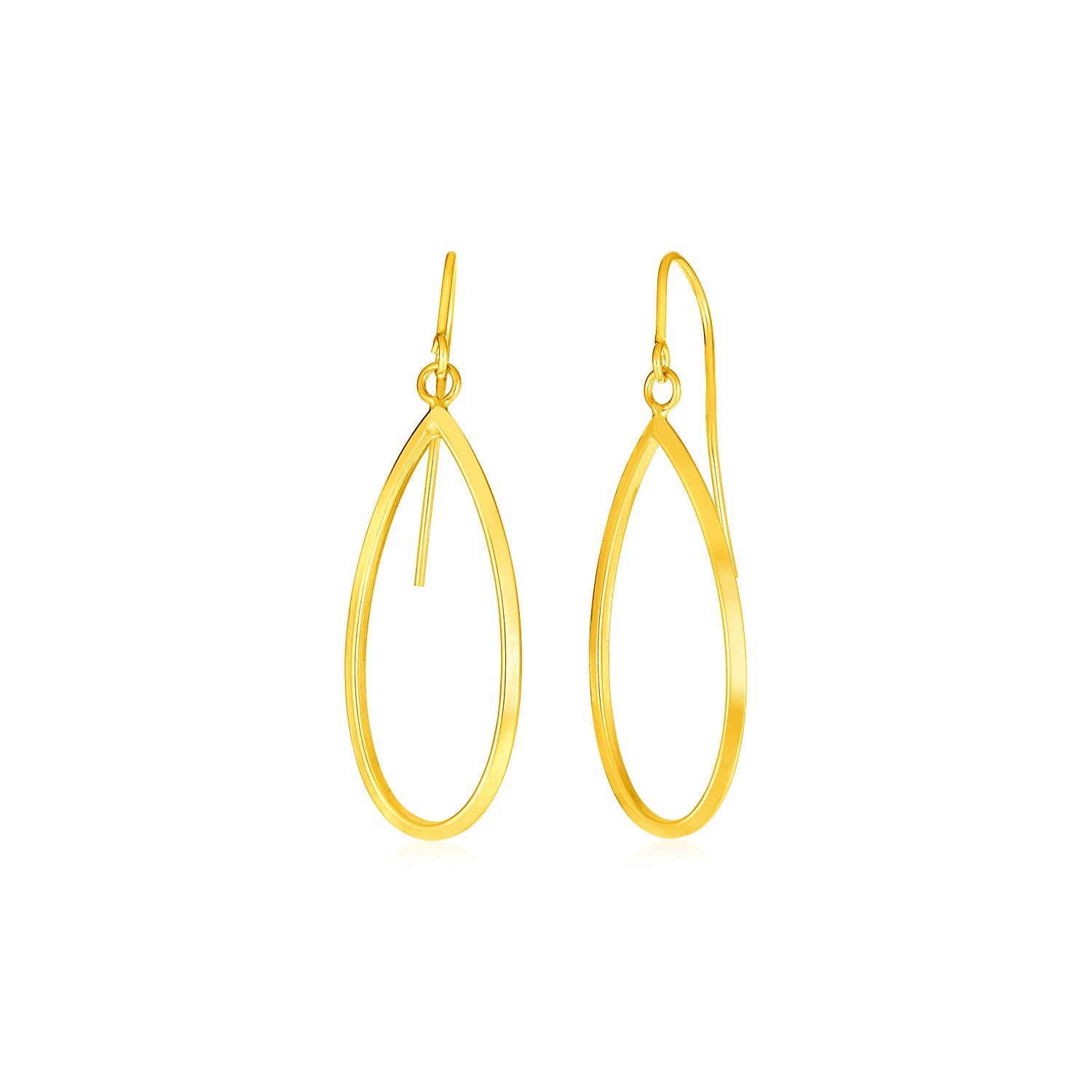 Open Teardrop Dangle Earrings in 14K Gold