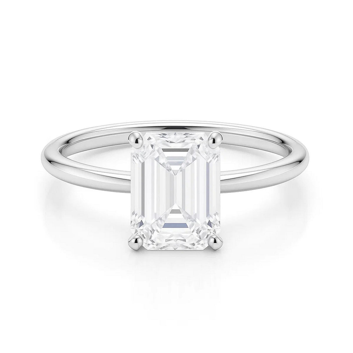 2ct Emerald Lab Grown Diamond Ring | 14K Gold