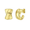 Puffed X C Hoops Earrings | 14K Gold  Hoop Earrings DEEVE
