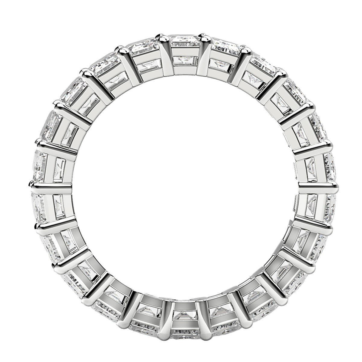 4.00 ct Emerald Cut Lab Grown Diamond Eternity Ring in 14K White Gold