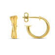 Crossover Hoop Earrings in 14K Yellow Gold