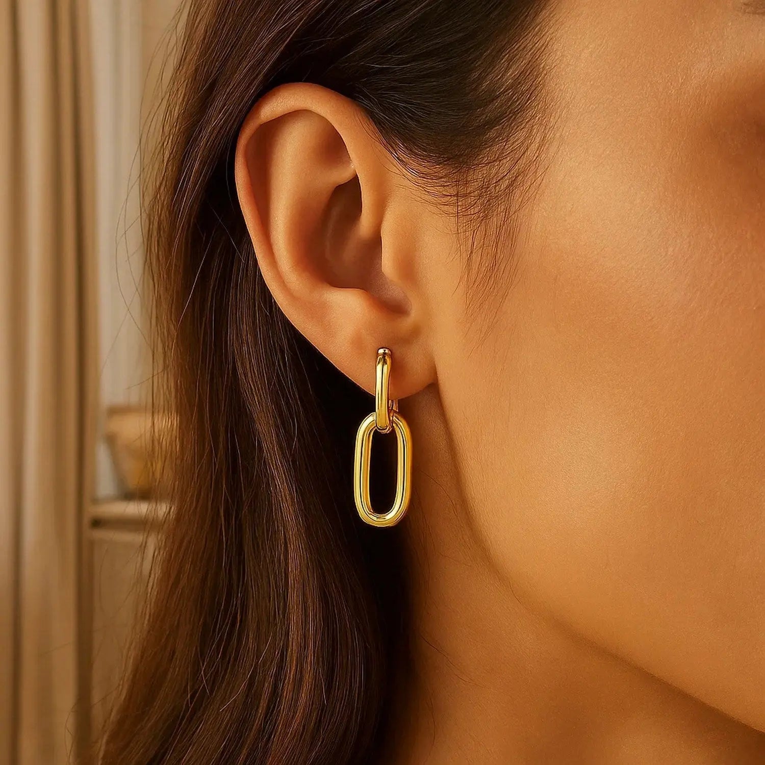 Link Drop Earrings | 14K Gold  Drop Earrings DEEVE