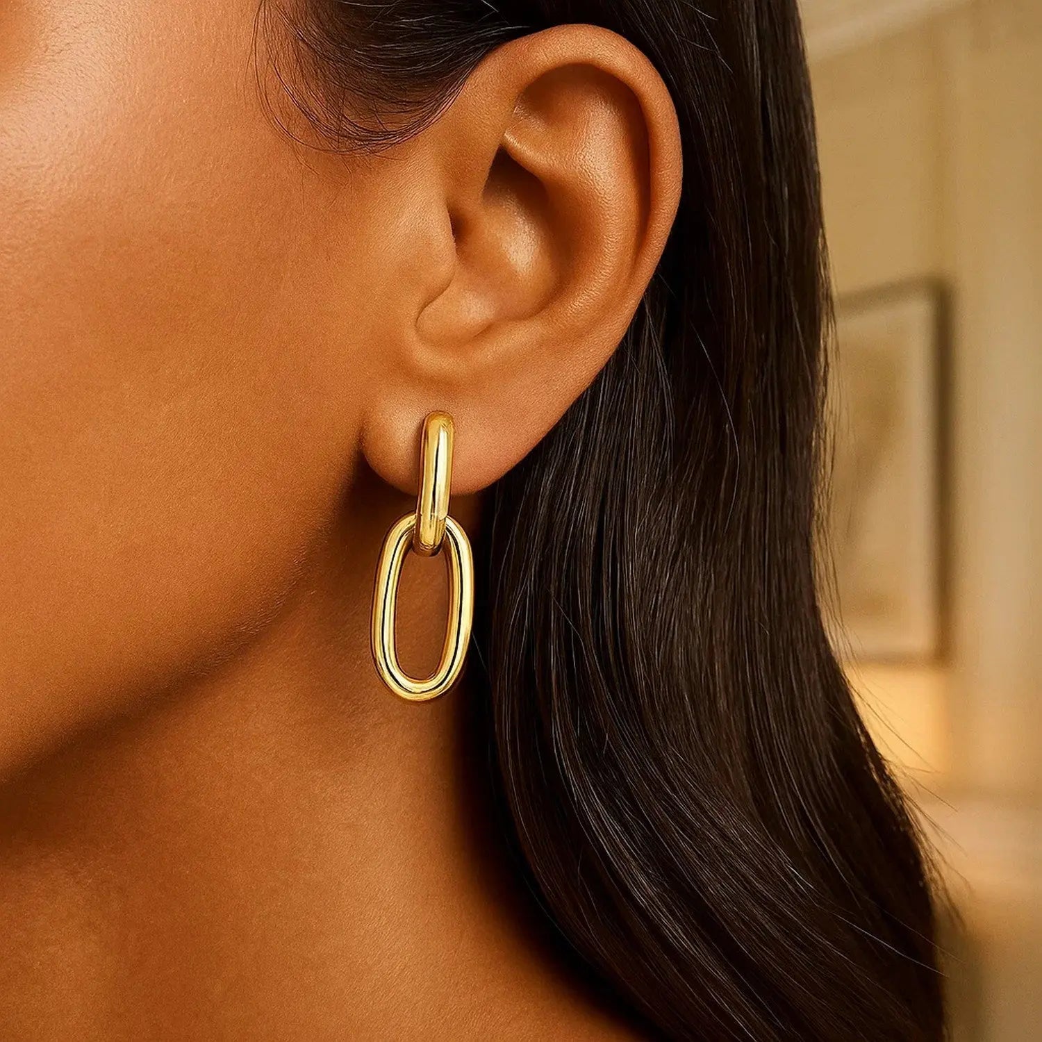 Link Drop Earrings | 14K Gold  Drop Earrings DEEVE