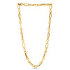Alternating Paperclip & Round Link Chain Necklace in 14K Yellow Gold