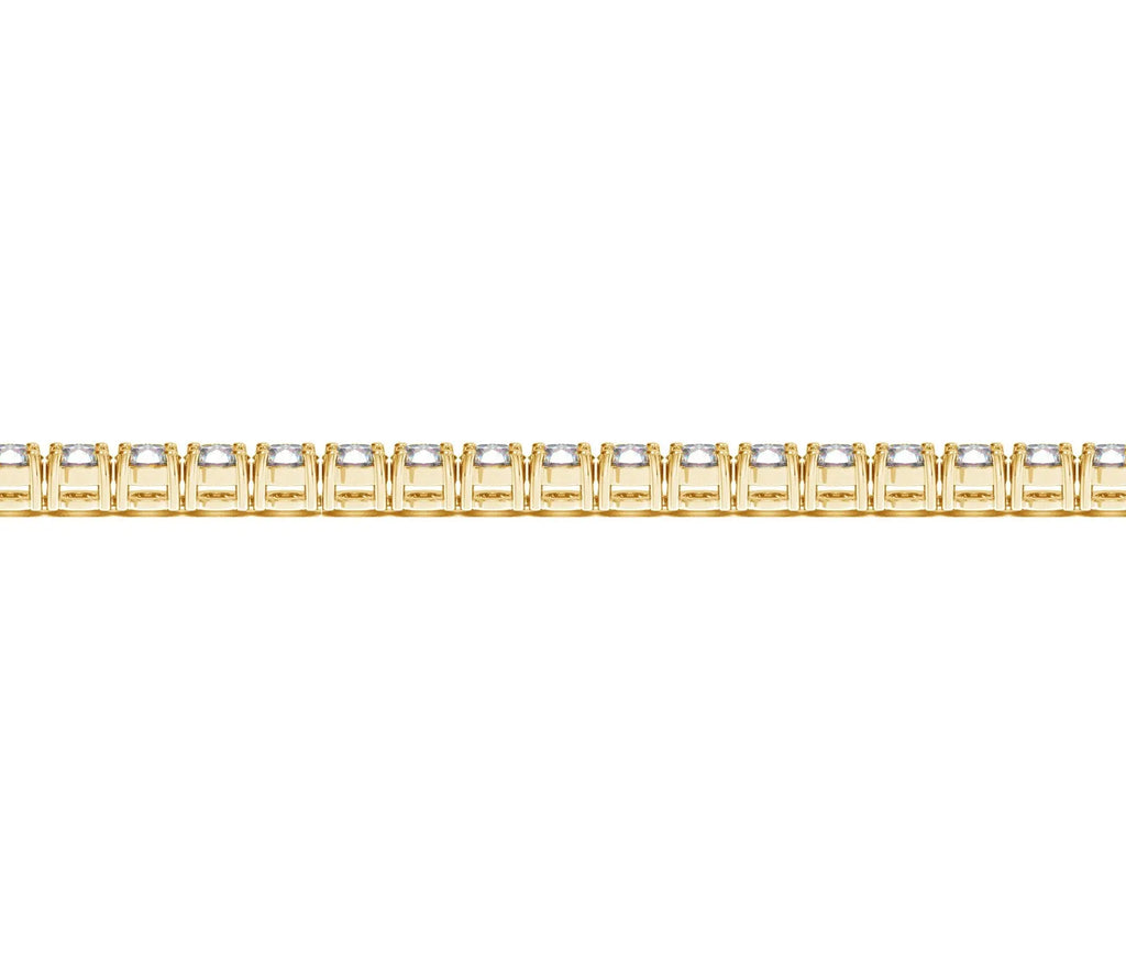 Wrist view of 6.00 ct lab-grown diamond tennis bracelet in 14K Solid Gold — DEEVE