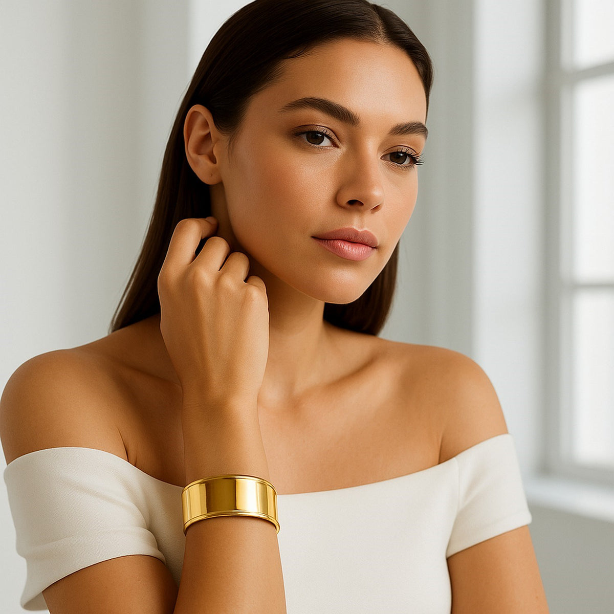 Classic Cuff Bangle in 14K Yellow Gold | 20.40mm