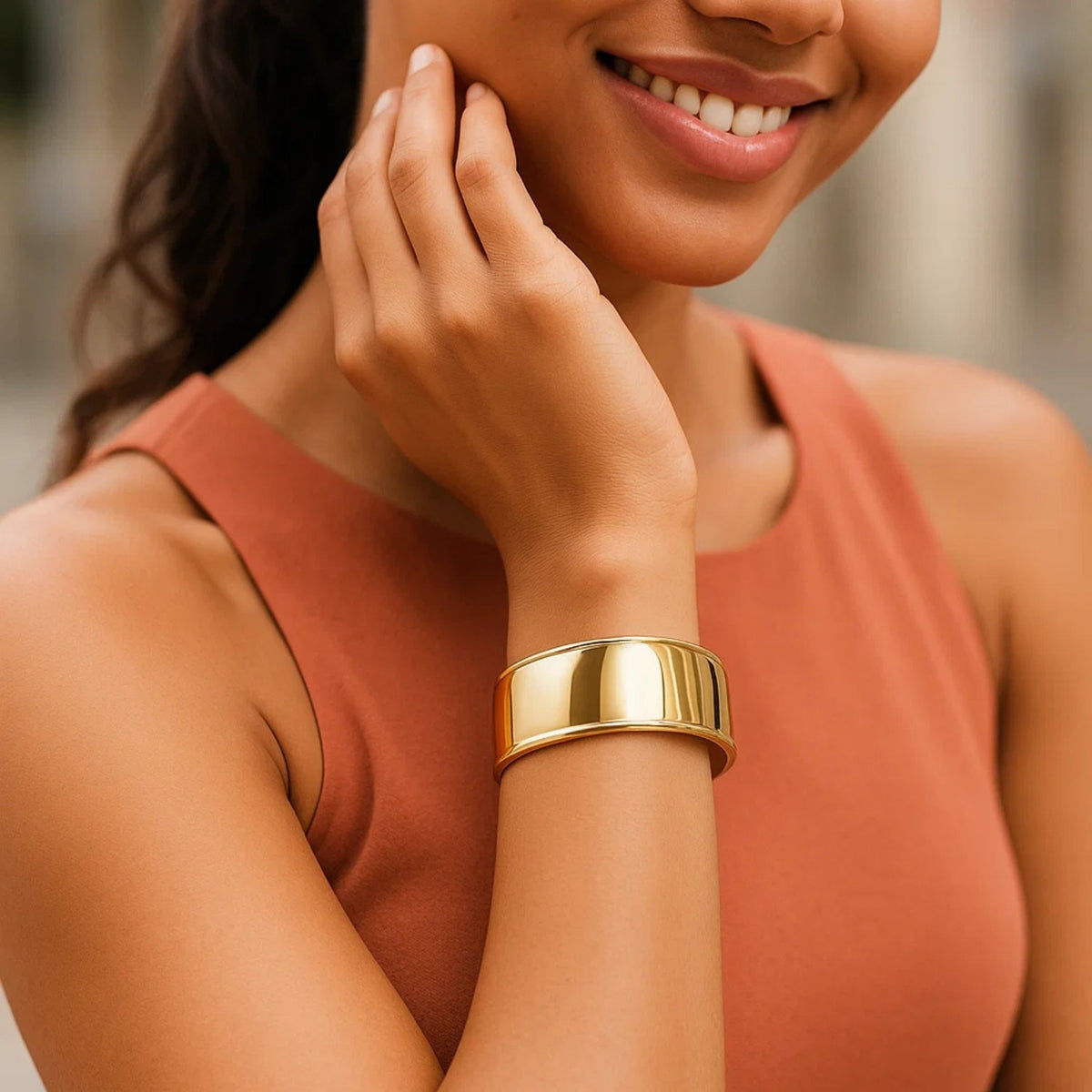 Classic Cuff Bangle in 14K Yellow Gold | 20.40mm