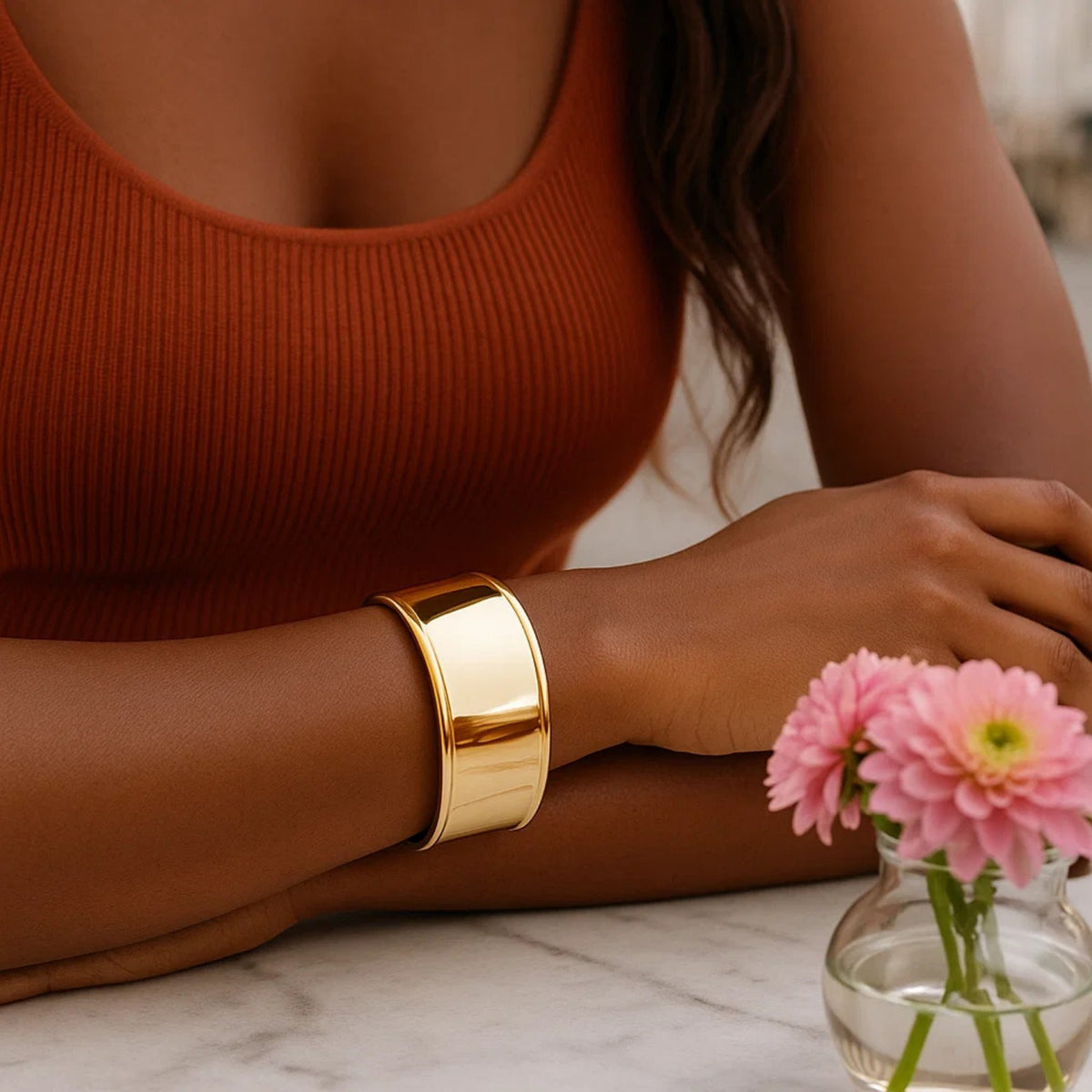 Classic Cuff Bangle in 14K Yellow Gold | 20.40mm