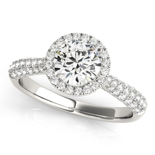 Round Diamond Engagement Ring | Halo in 14K White Gold | 1.29 cttw
