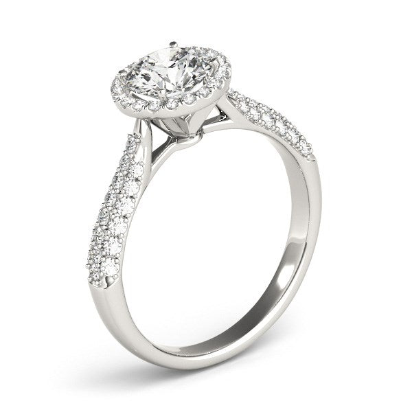 Round Diamond Engagement Ring | Halo in 14K White Gold | 1.29 cttw
