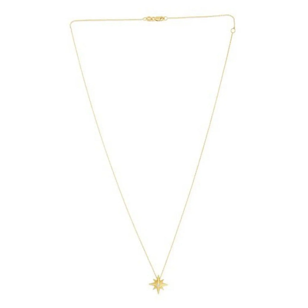 High Polish North Star Necklace in 14K Yellow Gold  Pendants DEEVE