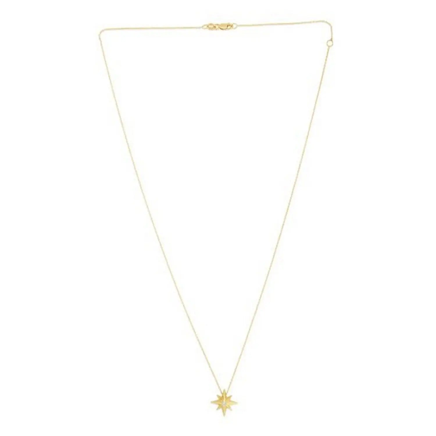 High Polish North Star Necklace in 14K Yellow Gold  Pendants DEEVE
