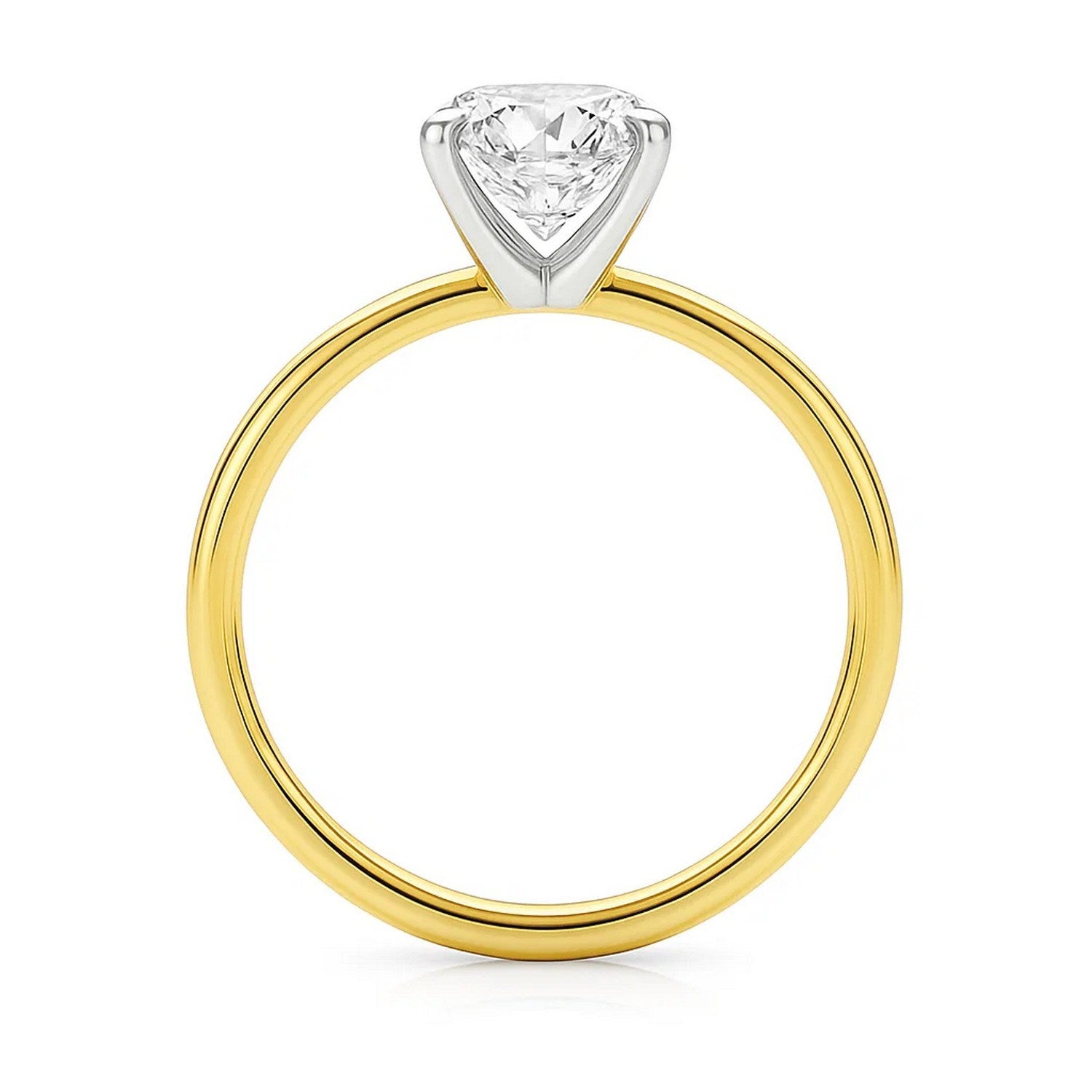 3 Carat Emerald Lab Grown Diamond Solitaire Ring in 14K Yellow Gold