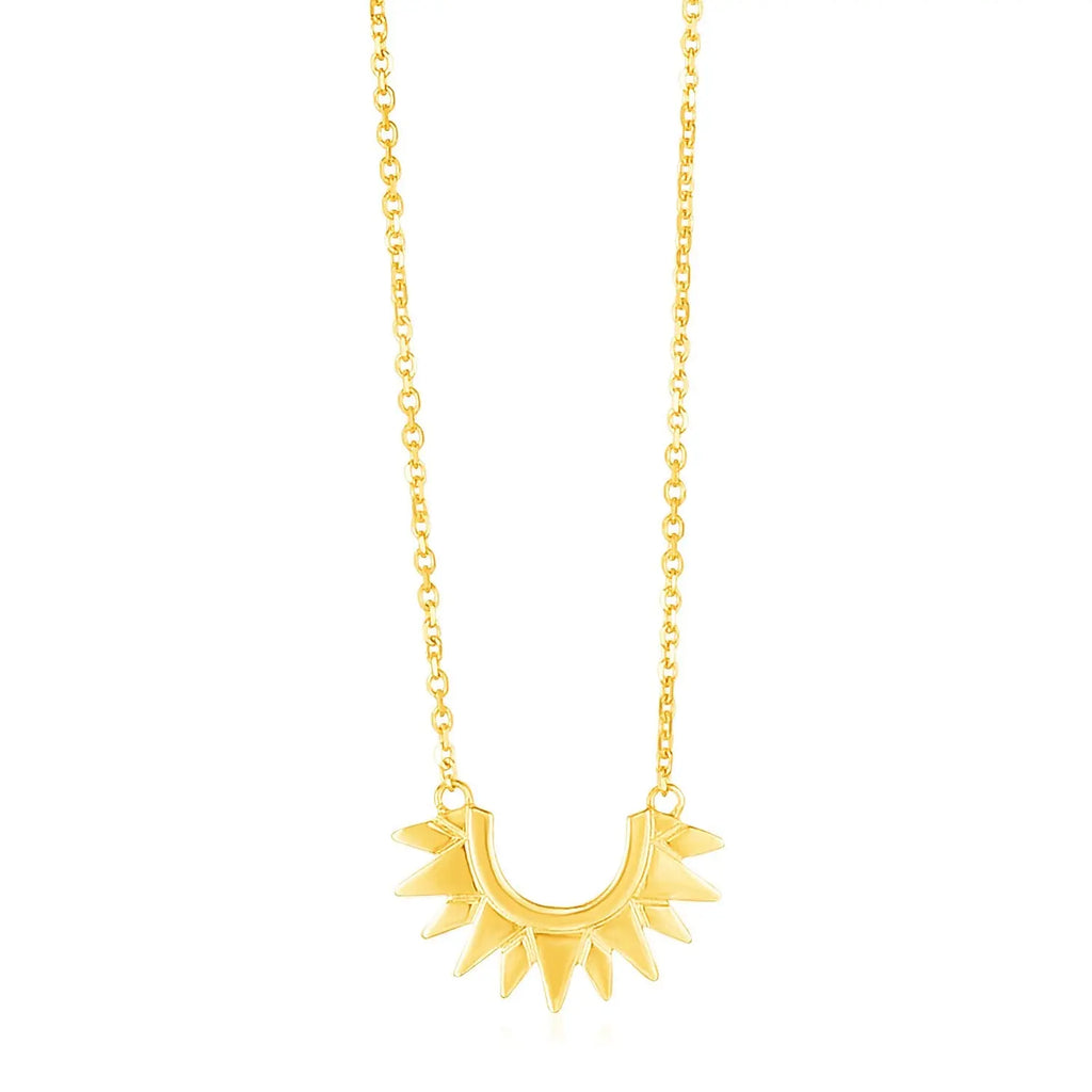 Polished Sunburst Necklace in 14K Yellow Gold  Pendants DEEVE