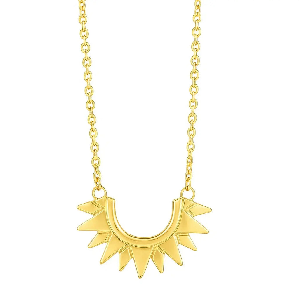 Polished Sunburst Necklace in 14K Yellow Gold  Pendants DEEVE