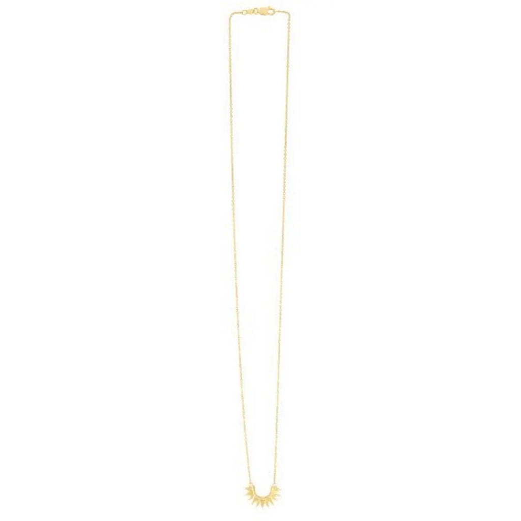 Polished Sunburst Necklace in 14K Yellow Gold  Pendants DEEVE