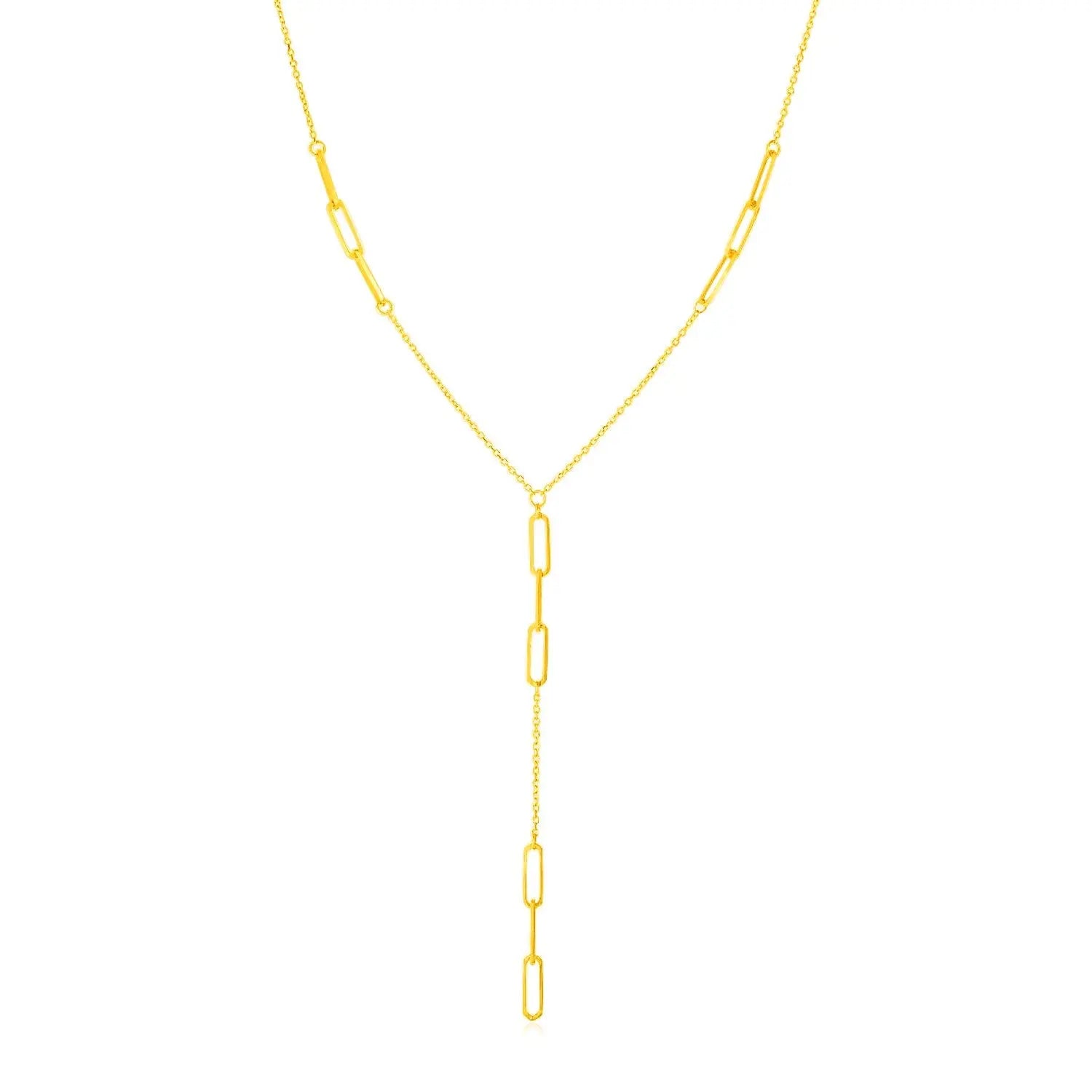 Paperclip Chain Lariat Necklace  Lariat DEEVE
