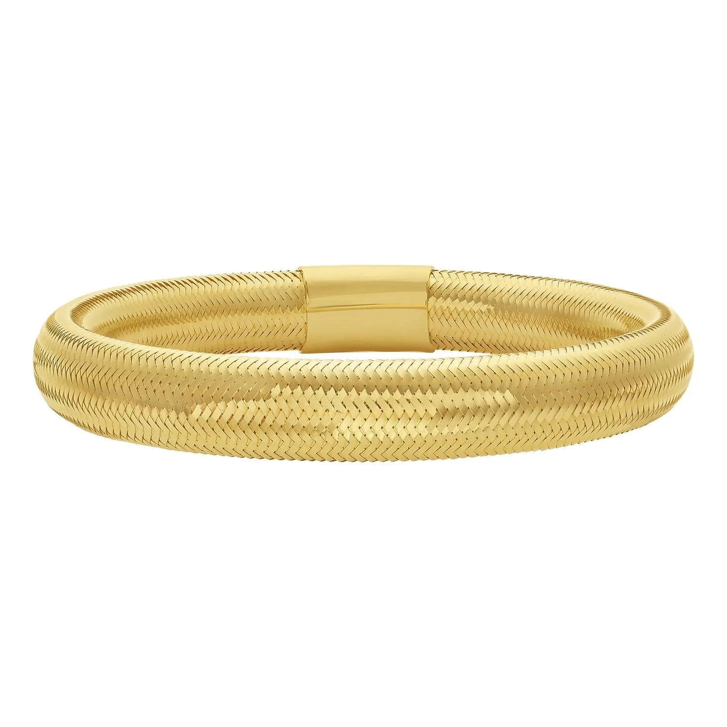Large Stretch Mesh Bracelet in 14K Yellow Gold  Mesh Bracelets DEEVE