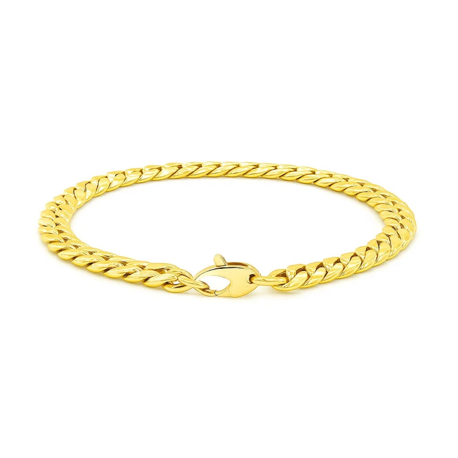14K Gold Cuban Chain Bracelet - 5.90 mm
